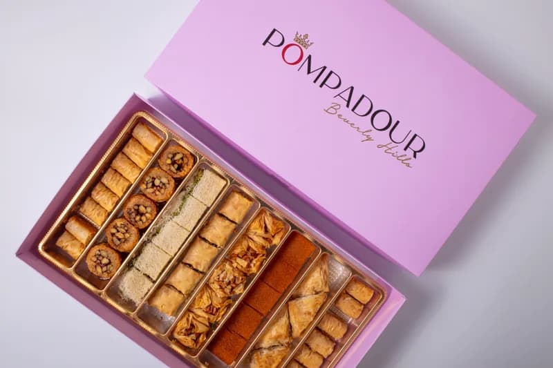 Assorted Baklava Tray — Our signature Middle Eastern Baklava assortment, handcrafted for our Beverly Hills clientele. Featuring delicate layers of crispy phyllo dough, premium roasted nuts, and aromatic honey-rosewater syrup. An elegant Ramadan presentation.