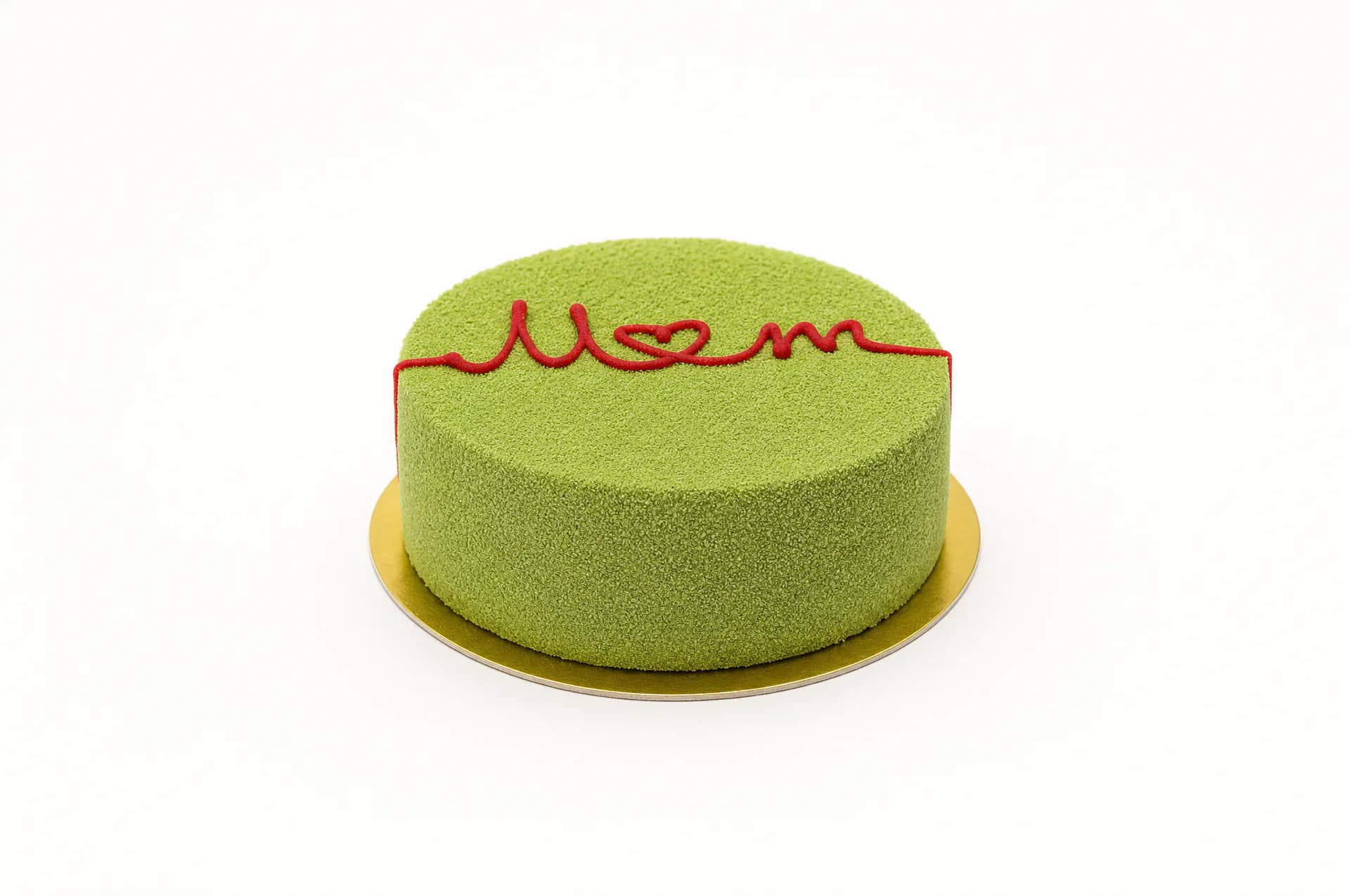 Strawberry Matcha Velvet Mother's Day — Smooth matcha mousse layered with a vibrant strawberry center, crafted into a light and refined cake.
